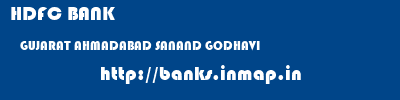 HDFC BANK  GUJARAT AHMADABAD SANAND GODHAVI  banks information 